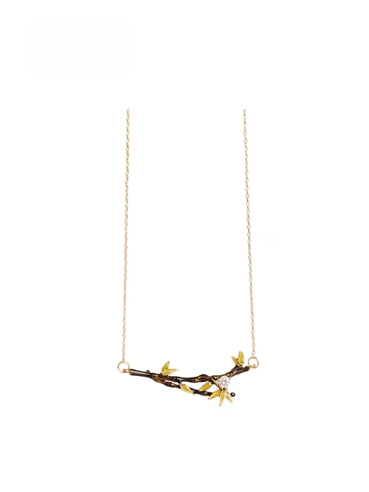 

Элегантное новое ожерелье в китайском стиле с эмалевой глазурью и бамбуковой цепочкой Sumni Samantha – модные ювелирные изделия