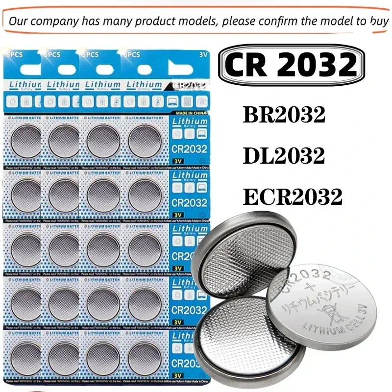 Batteria a bottone al litio 3V CR2032 BR2032 ECR2032 LM2032 5004LC Orologio a bottone Orologio giocattolo Batteria per calcolatrice telecomando per auto
