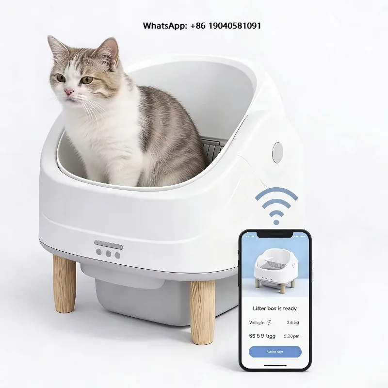 Smart Cleaning Cat Box WiFi Remote Control Large Capacity Self Automatic Electric Pet Toilet with Weight Sensor