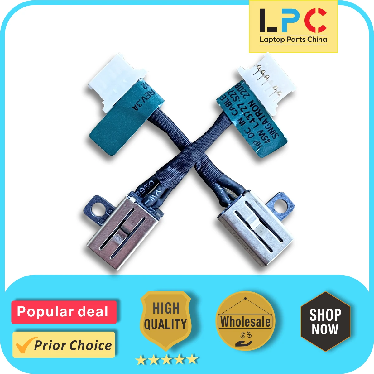 For HP Stream 11-AK Series  L43727-F27 L43727-S27 L43727-T27 L43727-Y27 DC Power Jack Charging Port Socket Connector with Cable
