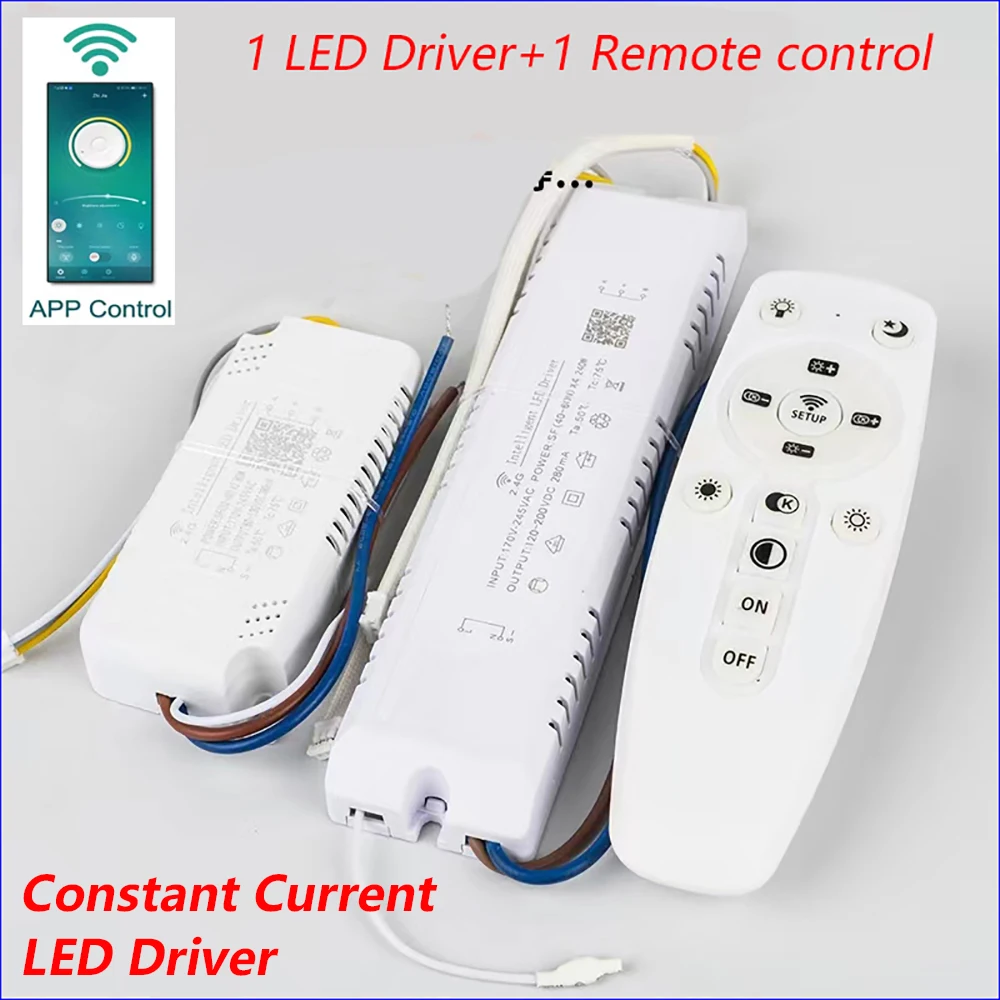 COMPYI AC220V Input  (20-40W)x2 (40-60W)x4 2.4G Intelligent LED Driver work with dual colors LED strips&bars in chandeliers etc.