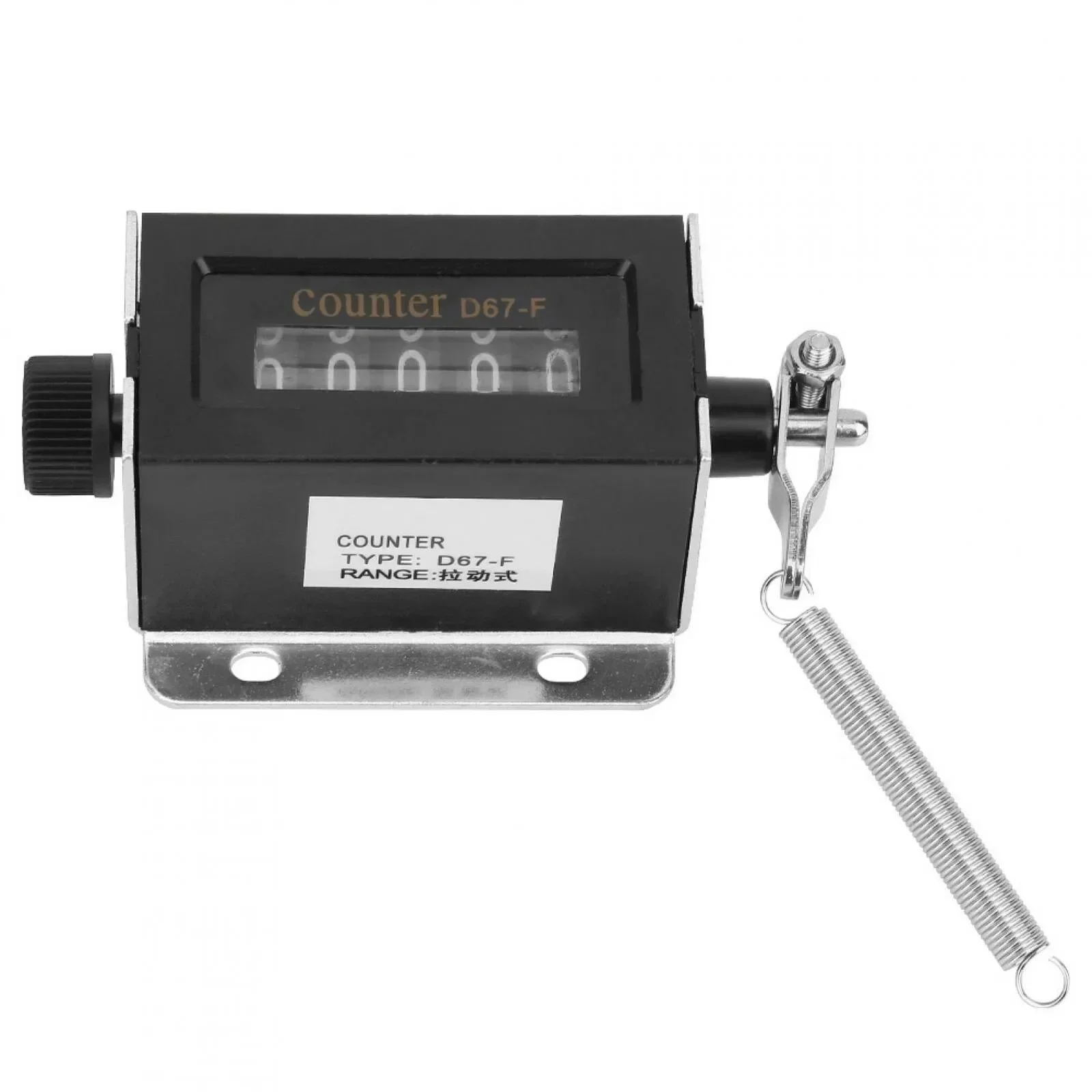 D67-F 5 Digit Mechanical Resettable Manual Hand Pull Stroke Tally Counter 0-99999 Black Industrial Counting Application