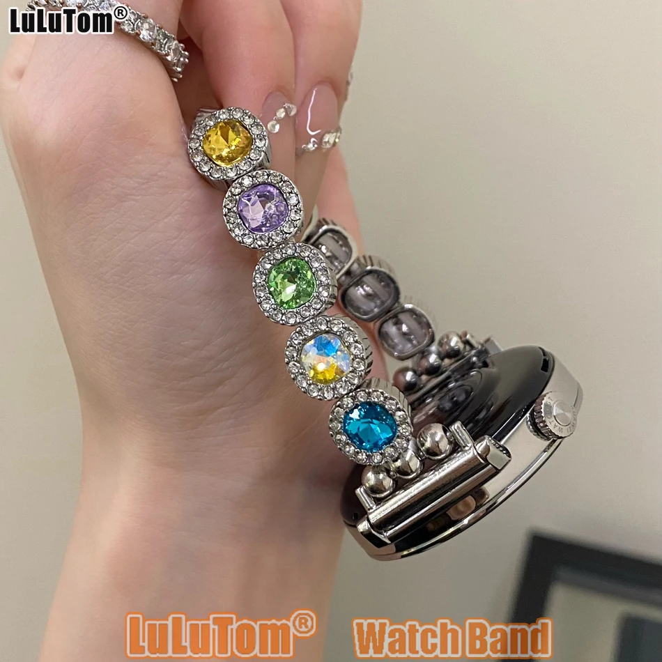 

Роскошный ремешок для часов с бриллиантами 18 мм 20 мм 22 мм для Samsung Galaxy Watch 7 6 5 4 44 мм 40 мм Huawei Watch GT5 Pro 42 мм 46 мм Женский ремешок