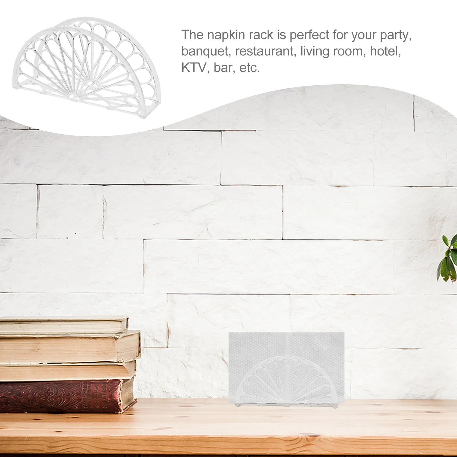 

10Pcs Clear Plastic Napkin Holder Fan Designed Standing Tissue Stand for Dining Table Kitchen Counter Bar Hotel Napkin Dispenser