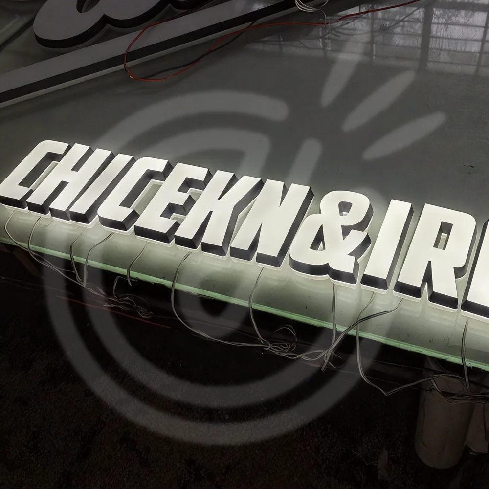 Custom Full Color Sign RGB Metal Signboard Neon Led Lights Advertising Luminous Letters 3D Acrylic Signage Business Logo Wall