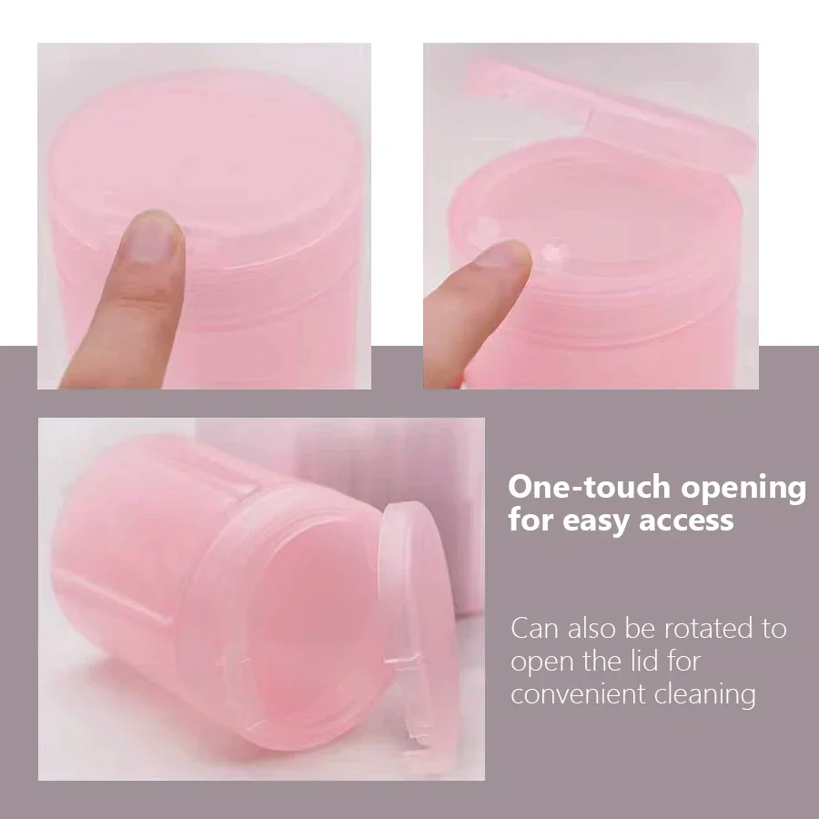 منظم كرات القطن، وسادات قطنية للأظافر، كوب تخزين مع غطاء مشبك لمزيل طلاء الأظافر، مسحات قطنية، أدوات مكياج مانيكير #5