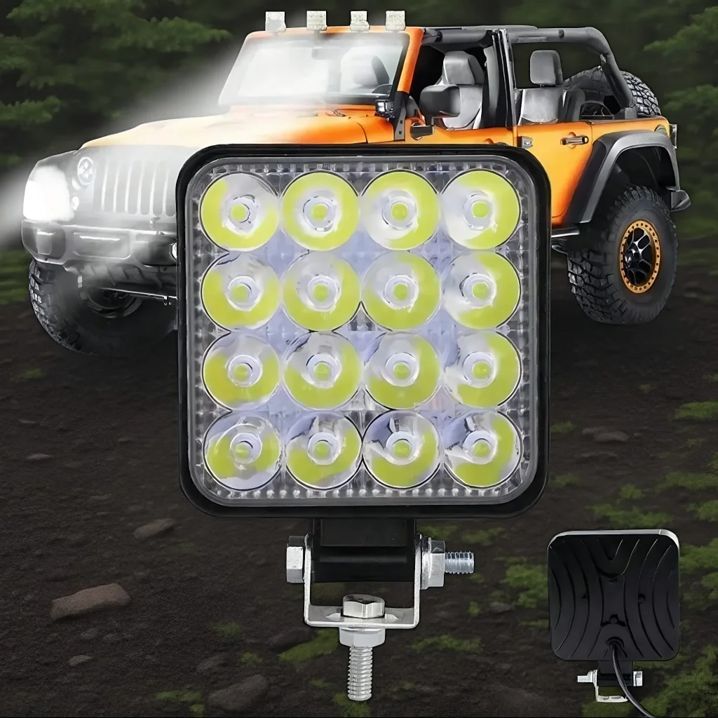 

1/2pcs 45W Mini Square LED Work Light - Powerful Flood & Spot Lamp for Cars Trucks ATV UTV SUV Off-Road