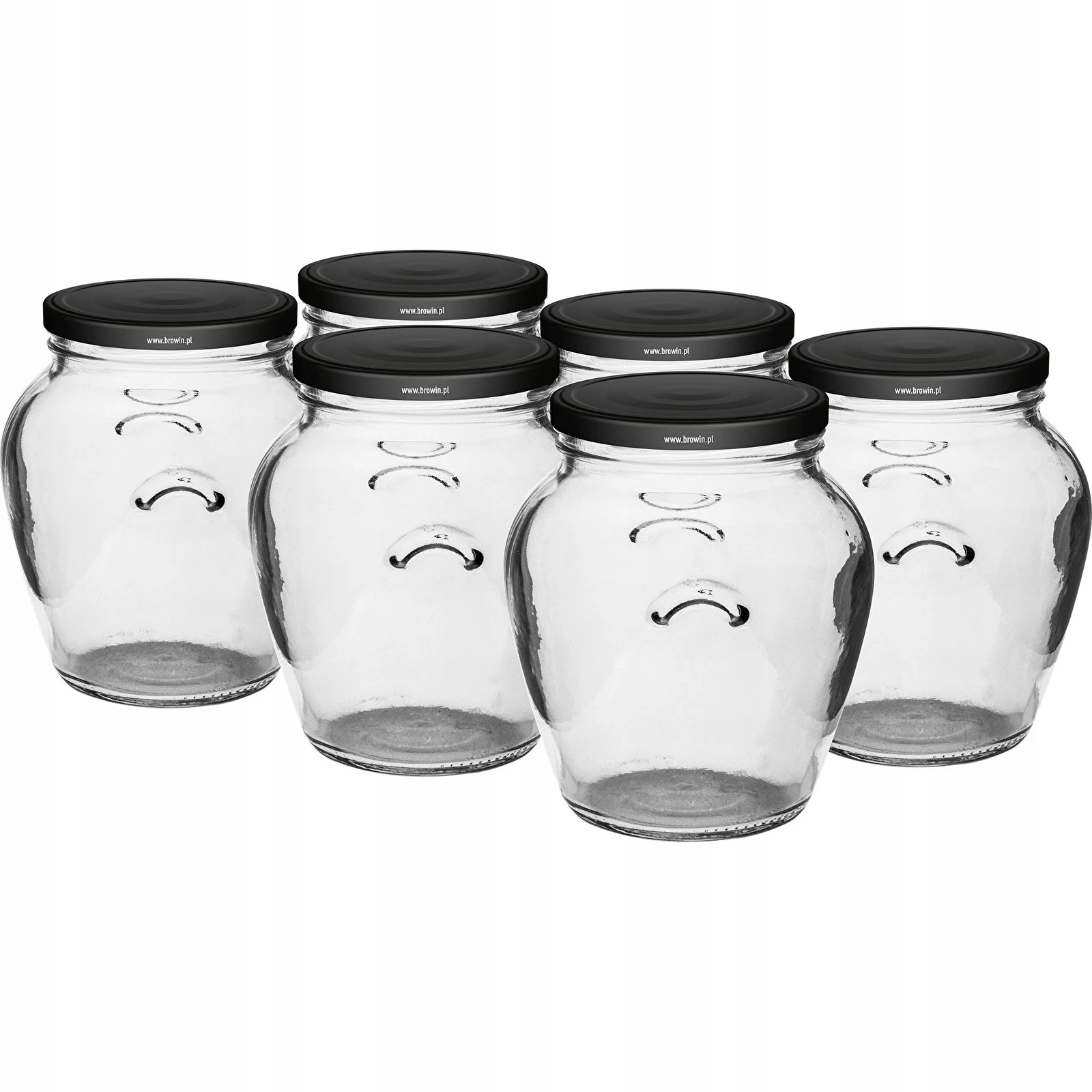 Glazen weckpotten met schroefdeksels decoratief 580ml 6 stuks