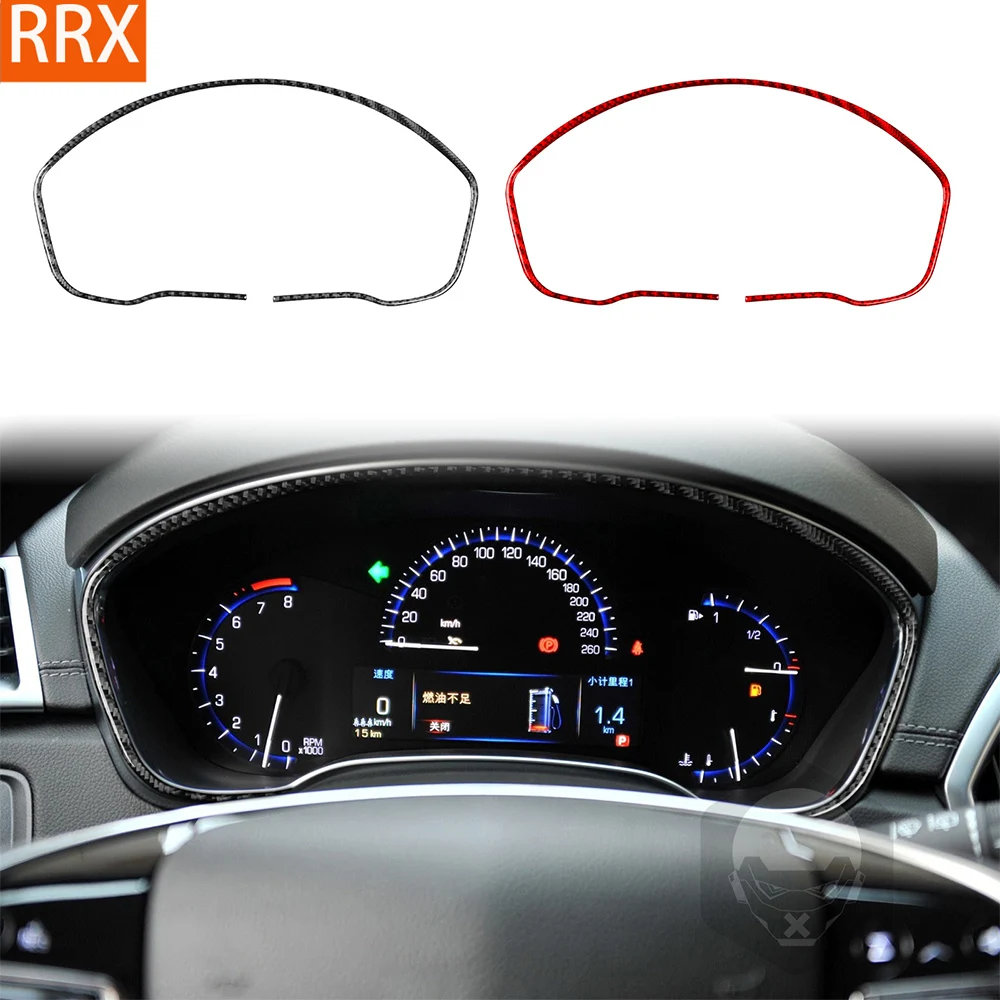 For Cadillac SRX 2013-2016 Real Carbon Fiber Sticker Instrument Speedometer Panel Frame Car Accessories Interior decorative