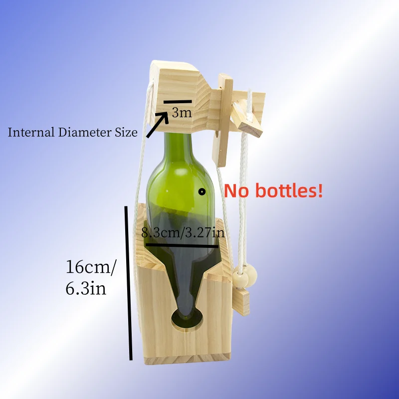 Wooden Wine Bottle Holder Rope Puzzle Brain Teaser Collection decoration Educational ToySuitable for adults and children