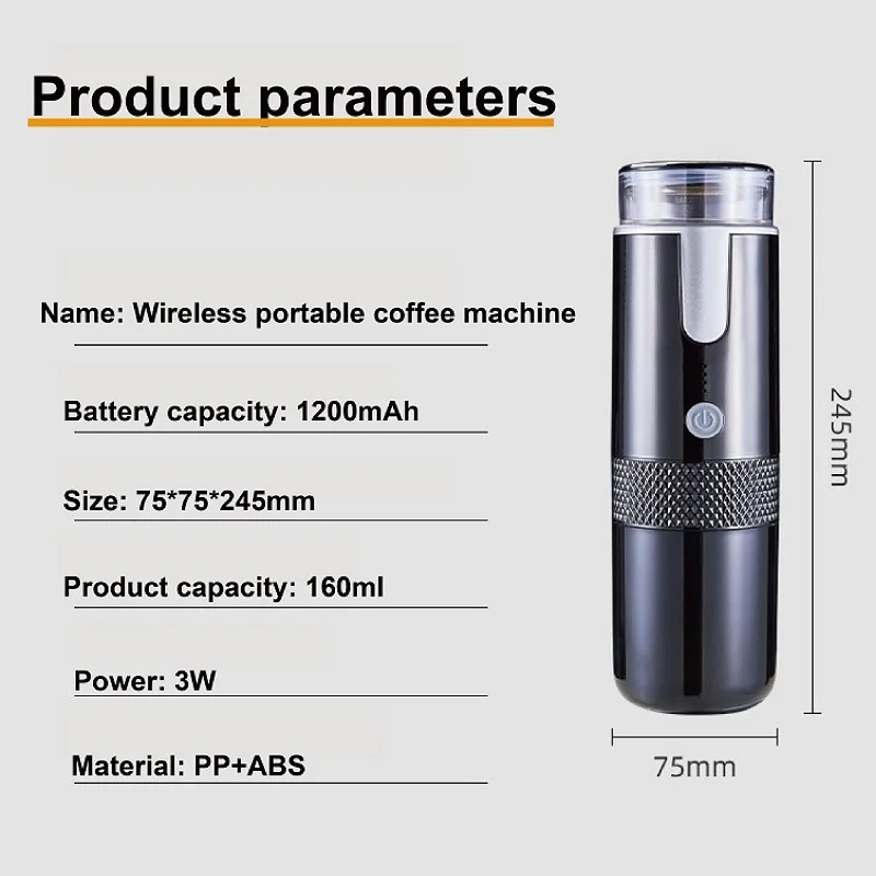 ماكينة صنع القهوة الكهربائية USB قابلة للشحن ماكينة القهوة بالكبسولات للسفر في الهواء الطلق ماكينة القهوة المحمولة إبريق قهوة وعاء موكا صغير