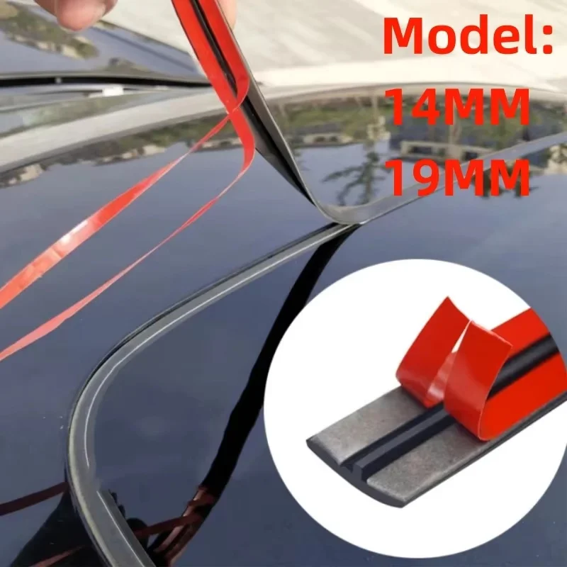 Car Rubber Seal Strips Auto Seal Protector Sticker Window Edge Windshield Roof Rubber Sealing Strip Noise Insulation Accessories
