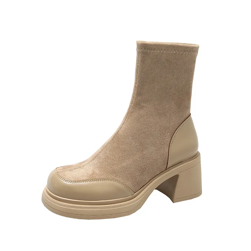 Women High Heels Shoes Sexy Platform Chelsea Boots Brand Winter 2023 New Zipper Chunky Ankle Boots Pumps Goth Motorcycle Botas