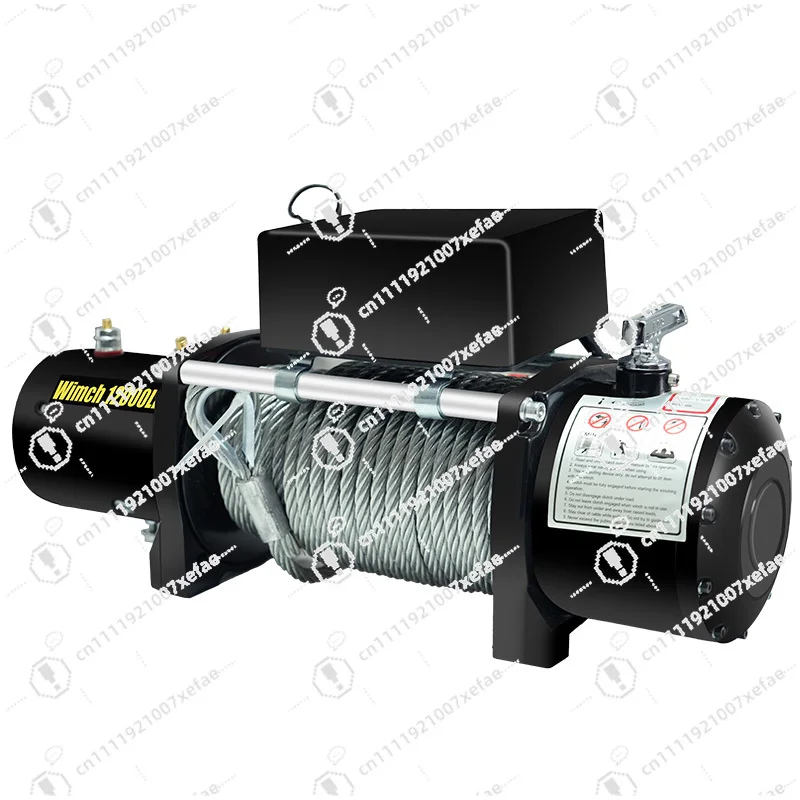 

12V remote control electric winch 12000LB capacity steel wire recovery truck off-road traction marine crane