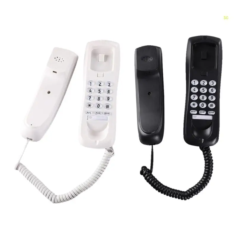 HCD3588 Fixed Landline Wall Telephone Portable Mini Phone Wall Hanging- Telephone for Home Office Hotel Spas Dropshipping