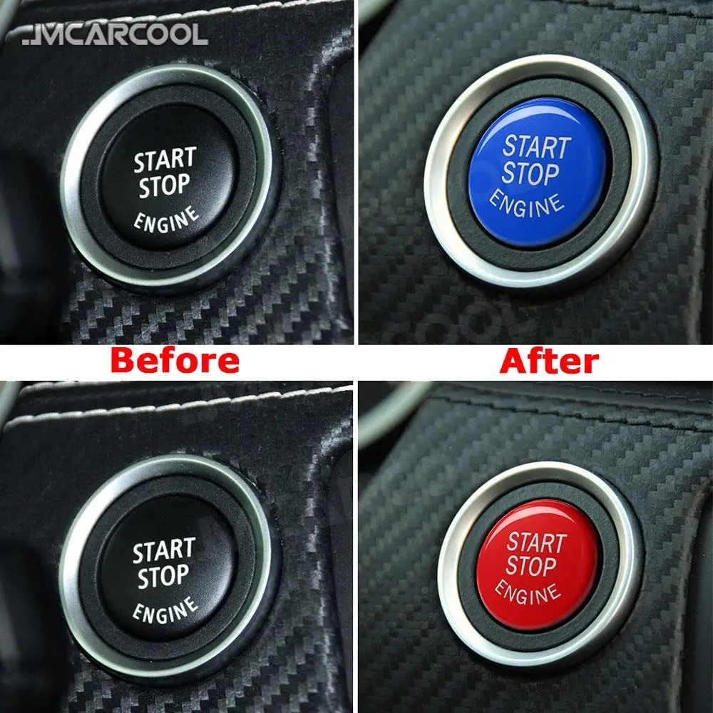 For BMW E90 E91 E92 E93 E60 E61 E70 E71 E84 Car Engine Start Stop Button Cover Cap Black Red Blue Yellow Button