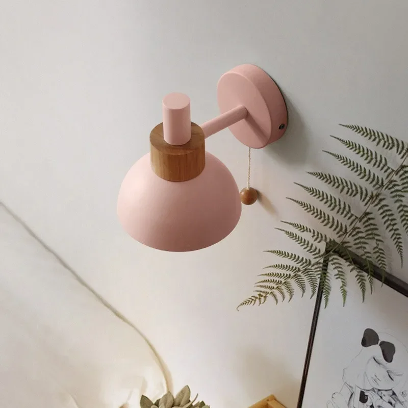 Imagem -05 - Modern Macaron Wall Light com Interruptor Arcandeeiro para Quarto Sala de Estar Banheiro Escadas Iluminação Interior Luminária Brilhante E27