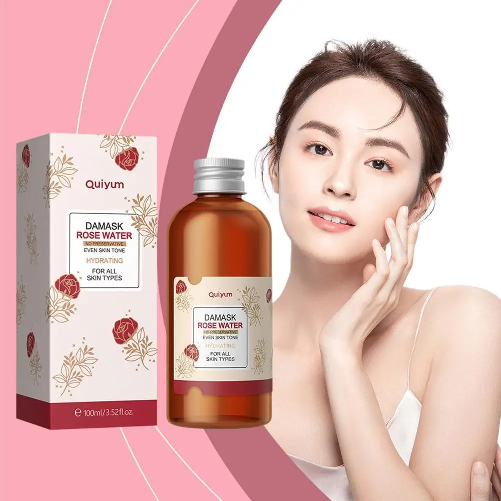 

100ml Face Care Rose Water Nourishing Skin Improve Anti Hydrosol Products Damask Facial Skincare Toner Dullness Korean Agin Q6R5