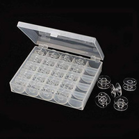 25Pcs Clear Sewing Machine Sewing Accessories for Sewing Tools Bobbins Spools Empty Bobbins Spools Plastic Storage Box for Home
