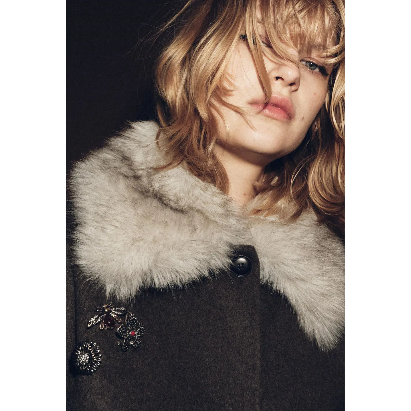 

New Autumn Women's Artificial Fur Jaet Coat Ele Sle Polyester Fiber Warmth Binding Design Ladies Faion Outerwear