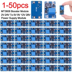 1-50pcs MT3608 Booster Power Supply Module DC-DC Step Up Converter Module Adjustable 2A Max 2V-24V To 5V 9V 12V 28V