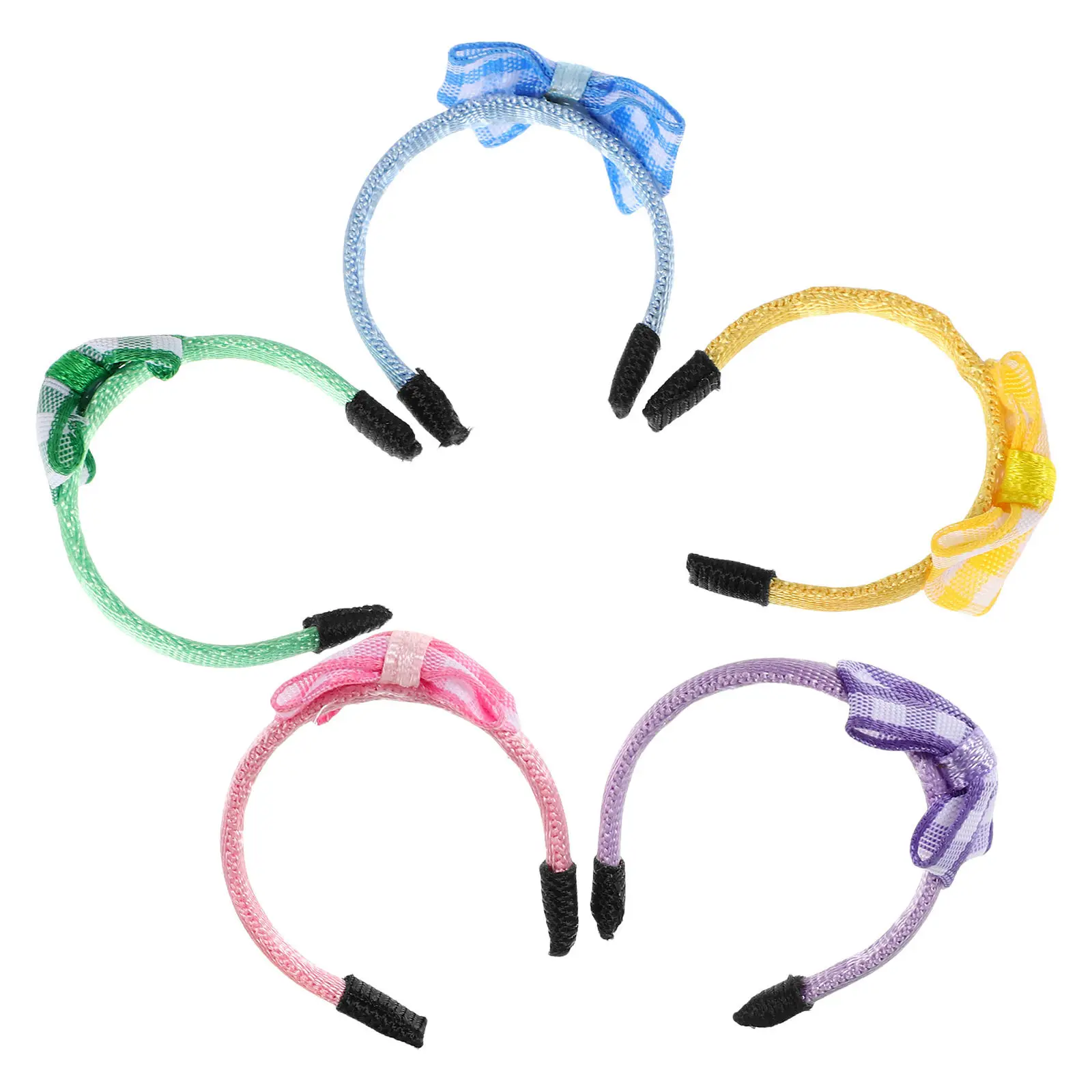 

5Pcs Dollhouse Hairband Headband Set Handmade Mini Hair Accessories for Kids Dress-Up Crafting Decorative Hair Styling Props