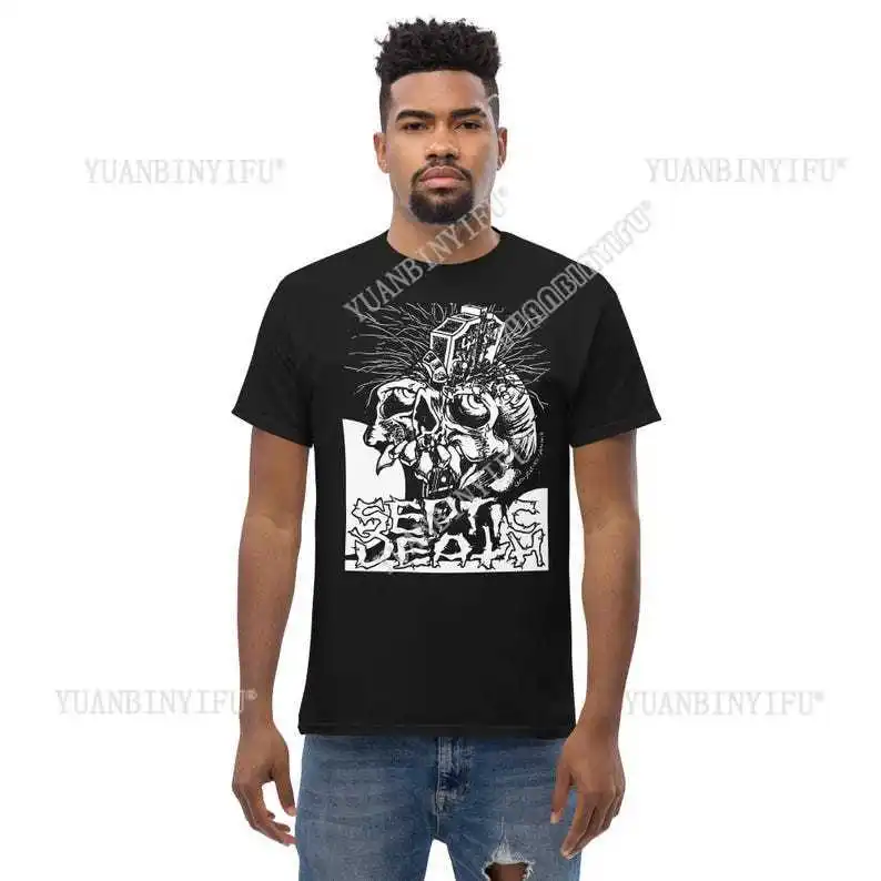 سيبتيك الموت تي شيرت خمر المتشددين الشرير ميرش ريترو فاسق الملابس القطن خمر جولة الرقبة الشارع الشهير تيز قصيرة الأكمام #4