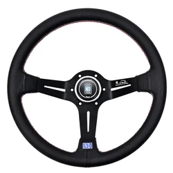 ND 14 Inch 350mm Universal  Leather Auto Racing Steering Wheel Deep Corn Drifting Sport Steering Wheel Car Accessories NARDI