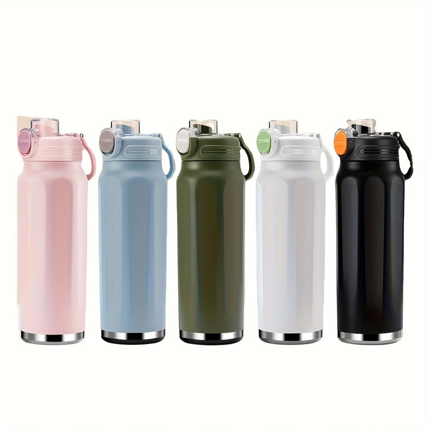 Steel Sports Water Bottle – Hexagon Design, Insulated, Leak-Proof, for Outdoor Activities – Hand Wash Only, Reusable, Multip