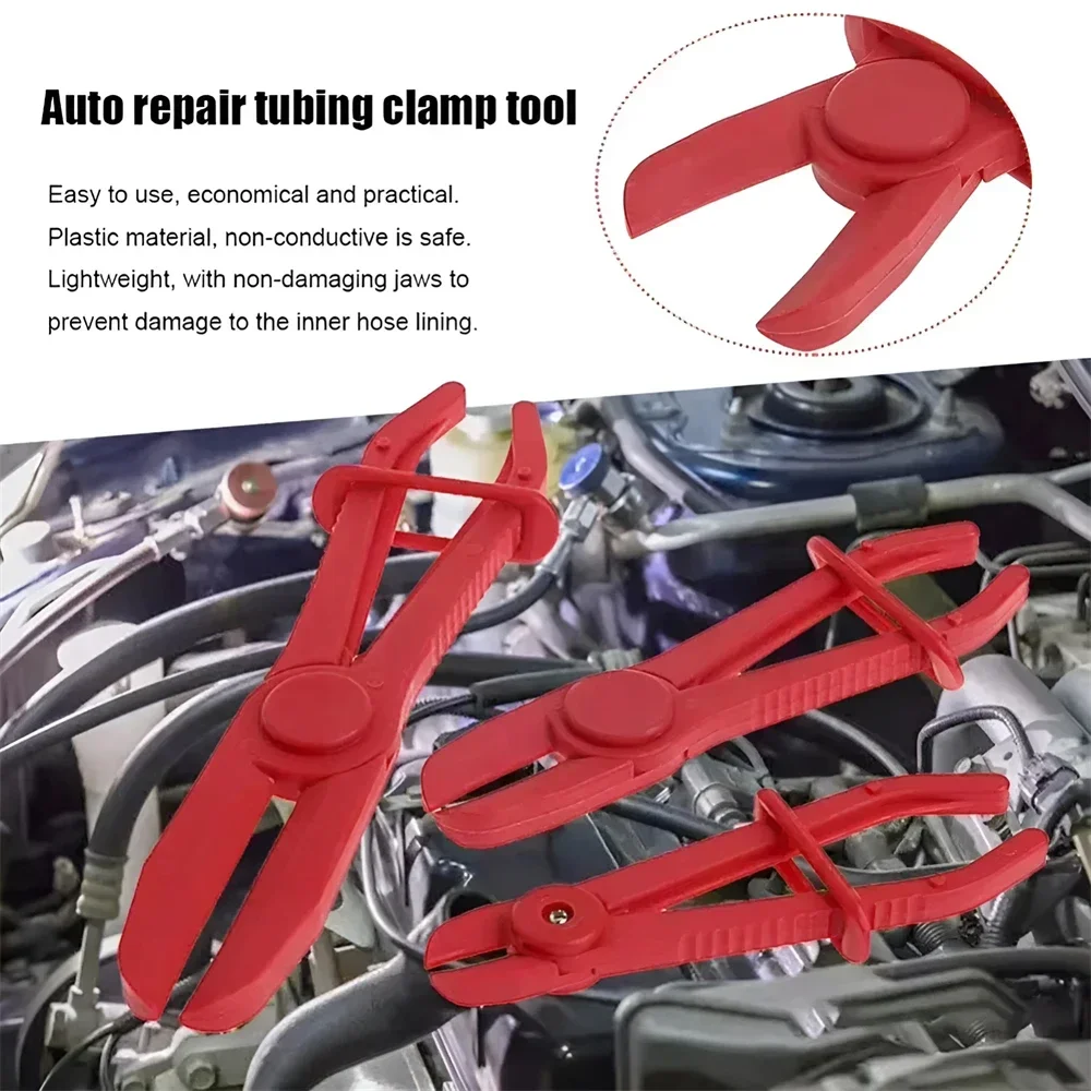 3Pcs/Set Car Hose Tube Clamp Pliers Tool Brake Fuel Water Line Clamp Pliers for Car Repair Hose Clamp Removal Hand Tool