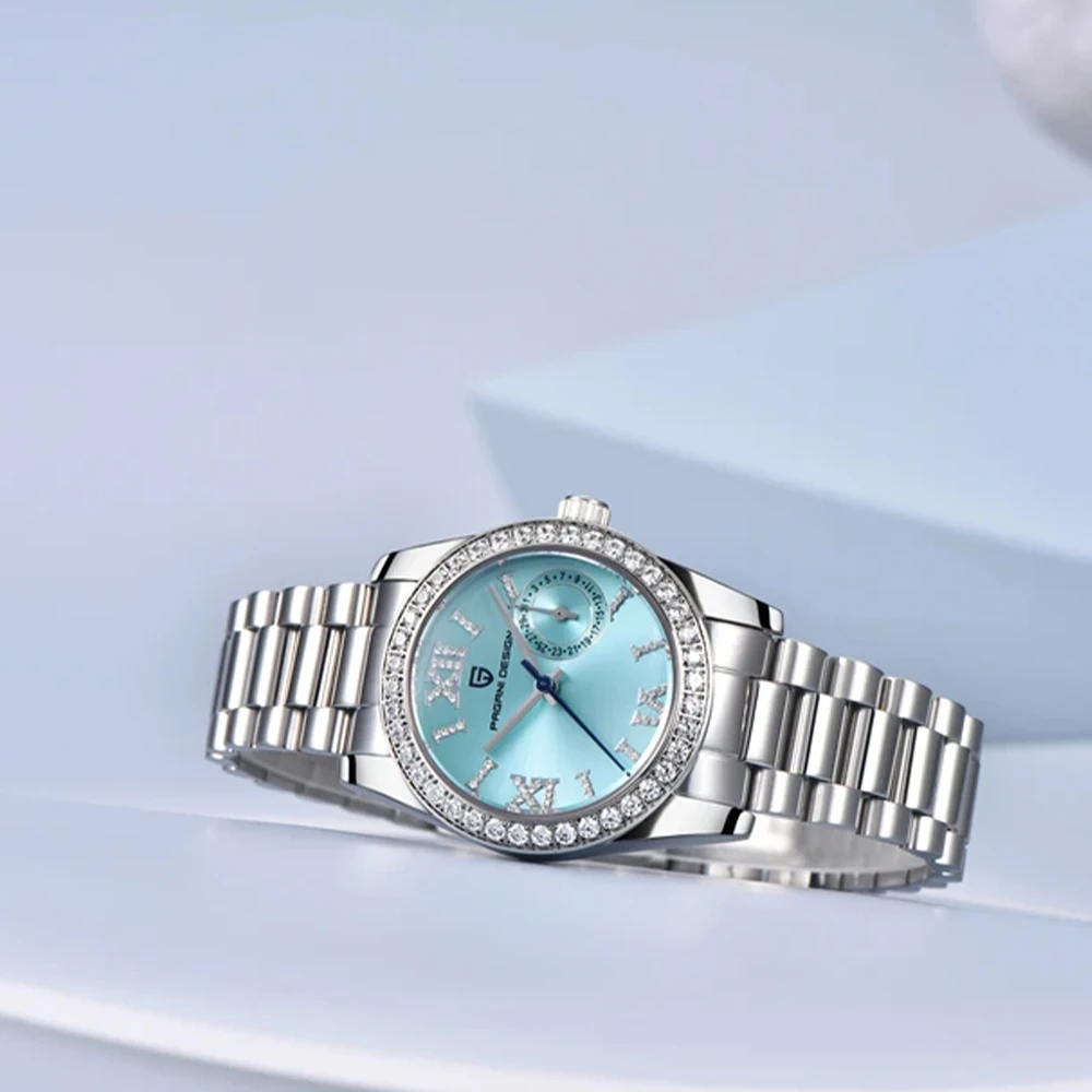 2025 New Luxury PAGANI DESIGN Trendy Women's Diamond 32mm Quartz Watches Sapphire Glass Business Style Gift Date Women's Watches