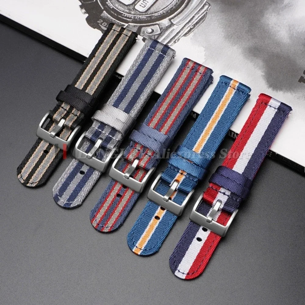 Nylon Watch Strap 18mm 20mm 22mm 24mm for Omega for Seiko Woven Canvas Fabric Band for Men Military Sport Quick Release Bracelet