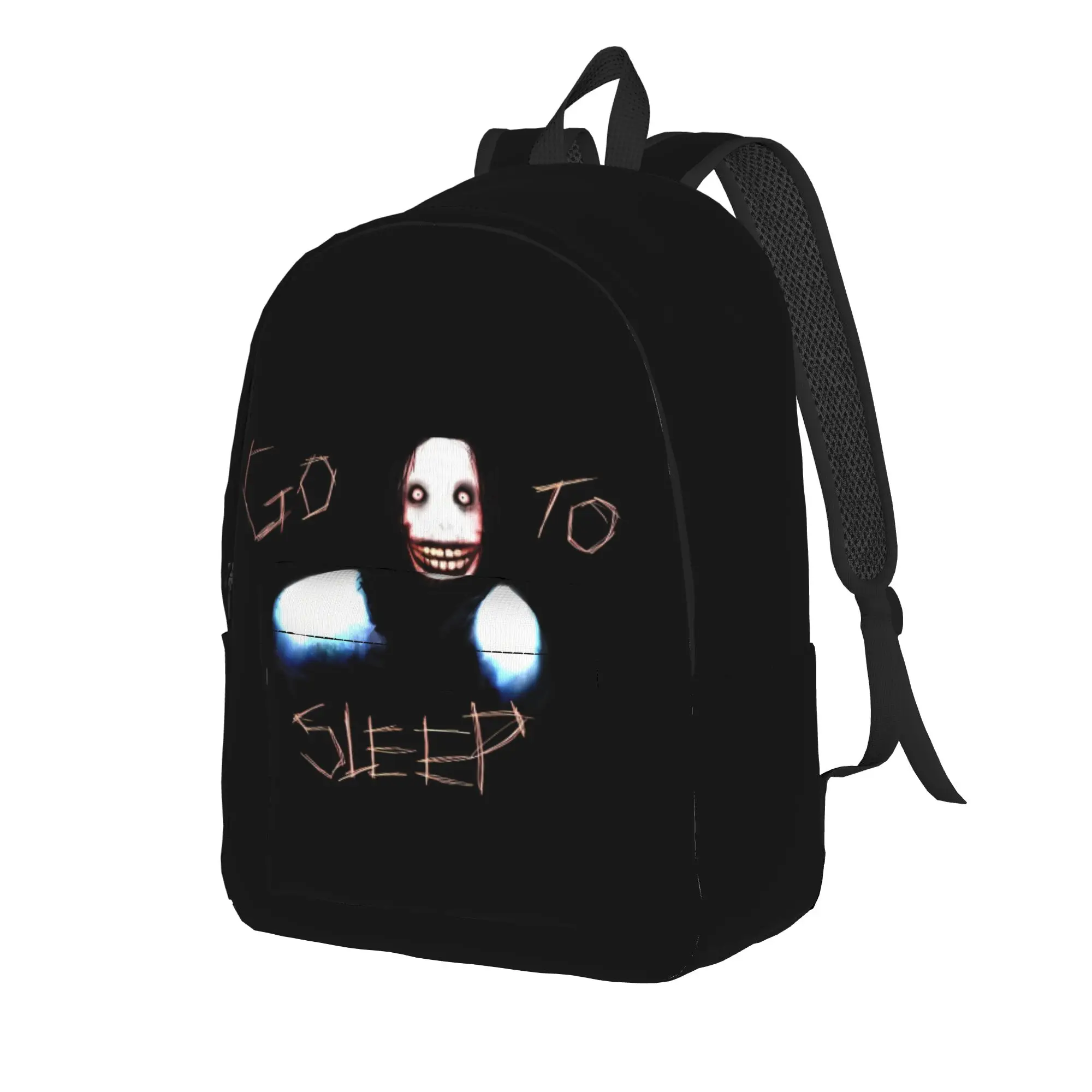Jeff The Killer Backpack Boy Girl Creepypasta Large Backpacks Polyester Leisure High School Bags Travel High Quality Rucksack
