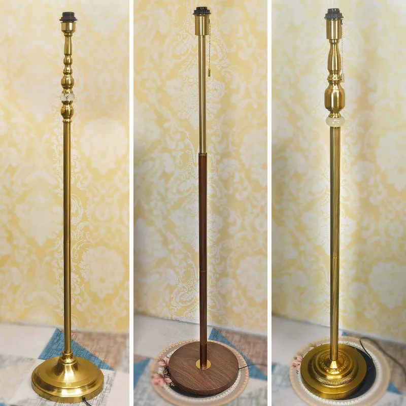 Floor lamp seat lamp body [without lampshade] with power cord E27 screw European resin wood art hardware antique