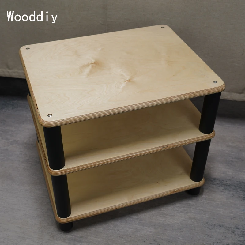 Wooddiy Customized Hifi Speaker Stand Shelf Amplifier Decoder Frame Rack Acoustic Stand Birch Plywood Foot