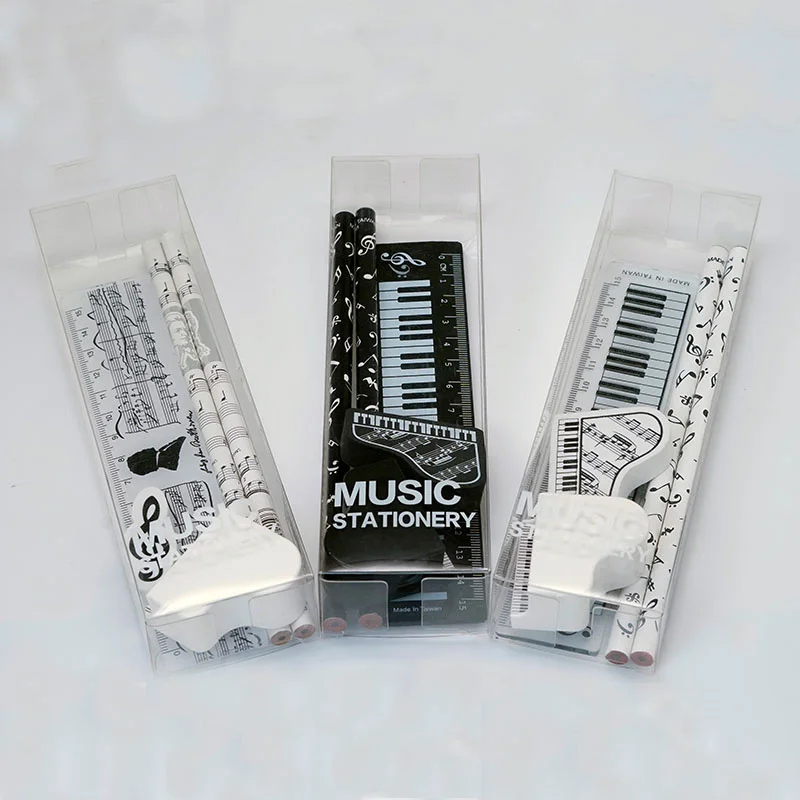 NEW!!!   Creative Stationery Set   Piano Keyboard Musical Note Pencil  Music Pattern Eraser