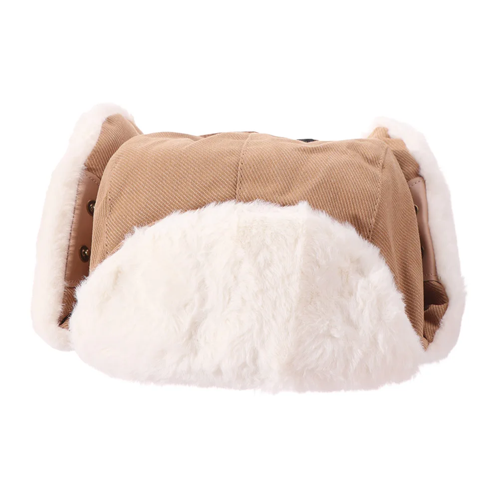 Casual Thickened Ear Protective Hat Solid Color Keep Warm Winter Pilot Hat Korean Style Windproof Women Plush Hat Men 6