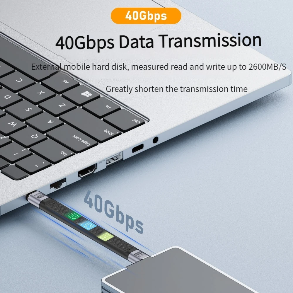 PD240W USB 4.0 FPC Cable 5A Fast Charging USB C to Type C Cable Thunderbolt 3 40Gbps 8K 60Hz Portable Fully Function Data Cabel