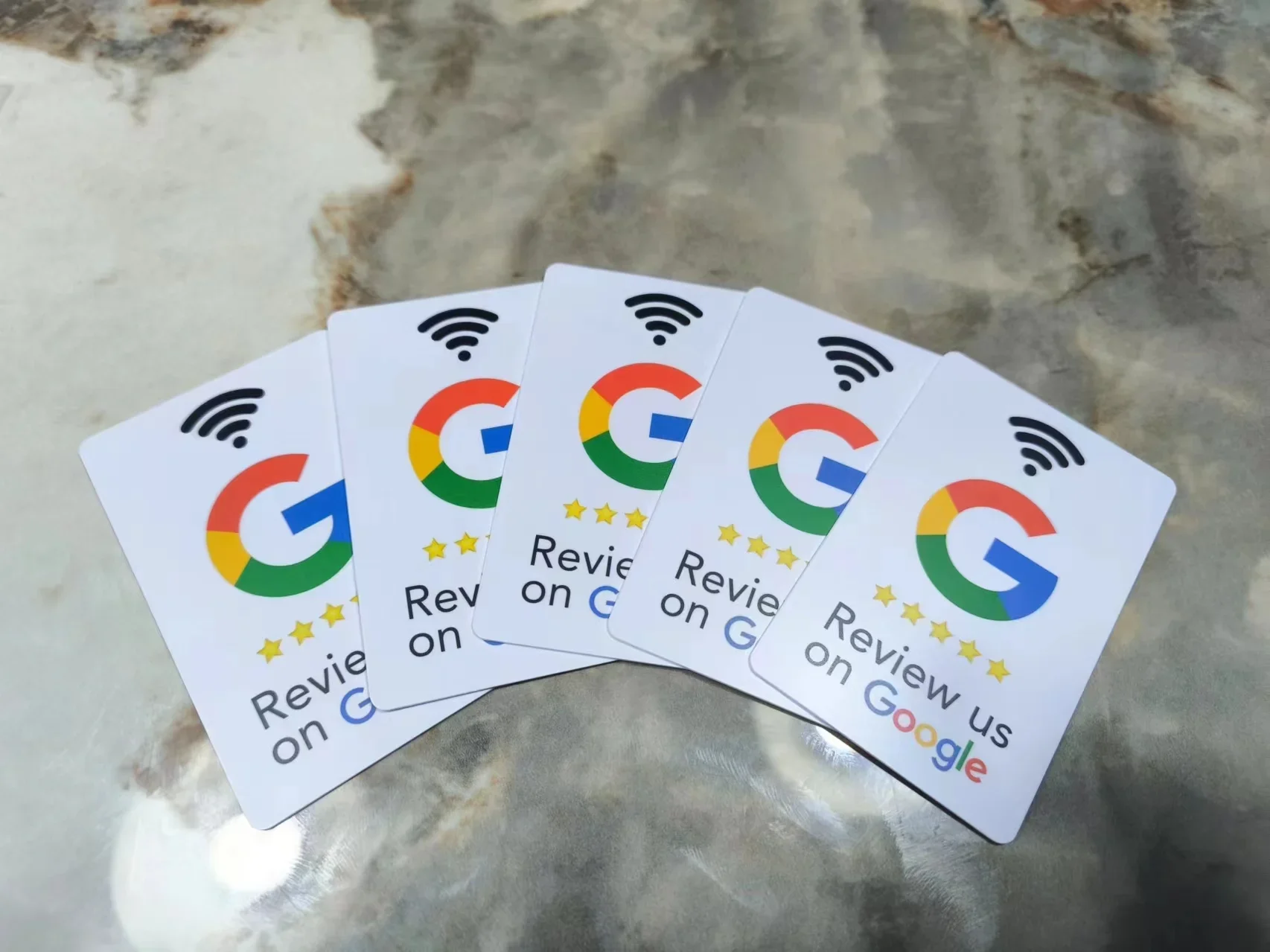 13,56 MHz programmierbares Acryl mit selbstklebender Rückseite, NFC-Tischaufkleber, Durchmesser 10 cm, Google Bewertungen, NFC-Aufkleber, NFC 215