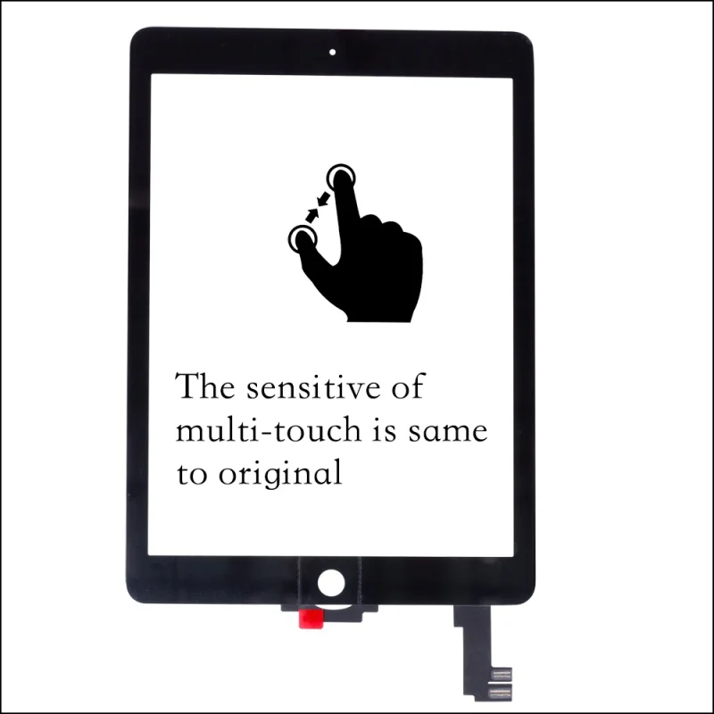 Good Quality For iPad Air 2 A1567 A1566 Touch Screen Glass Digitizer with flex cable Free Tools with Tempered Glass view 4