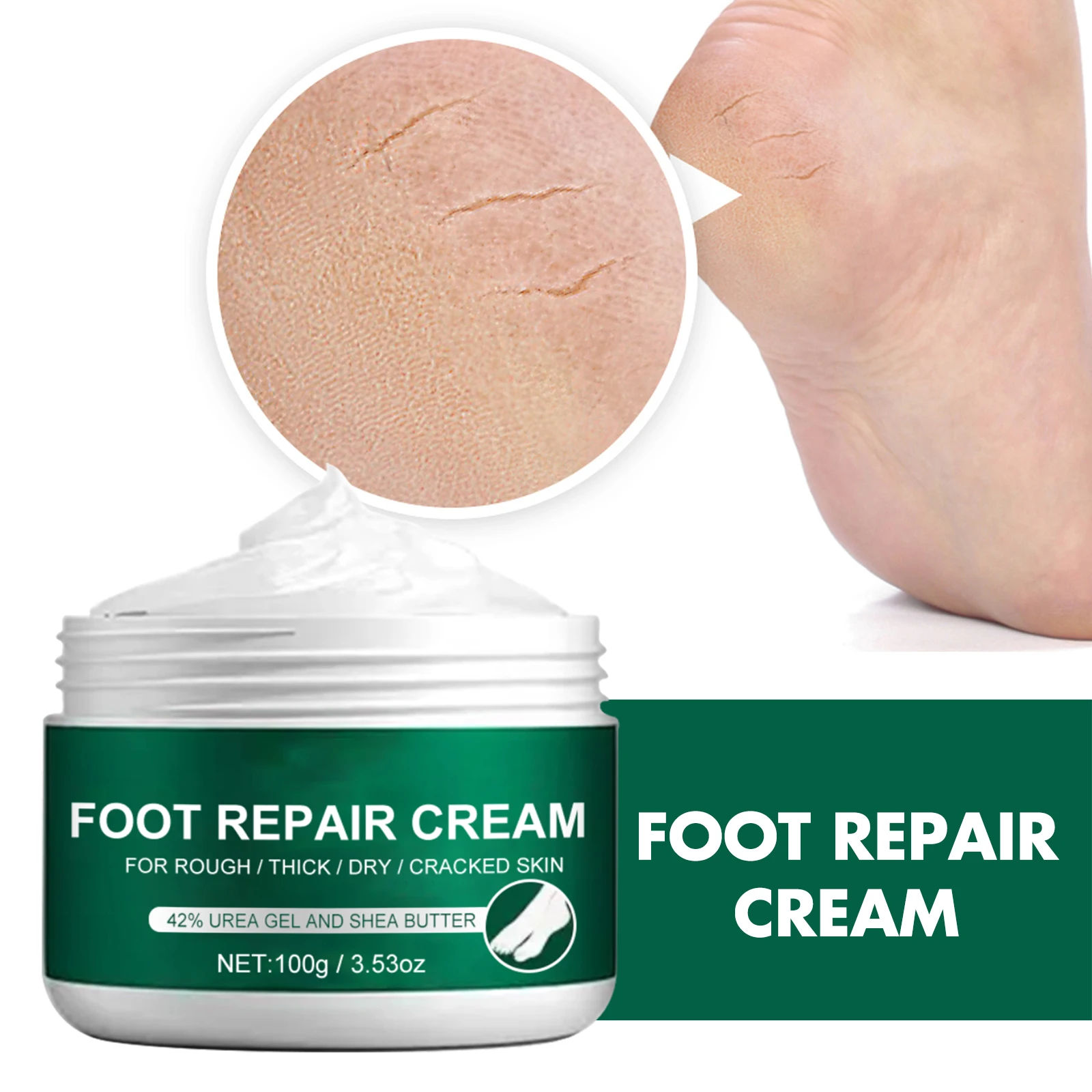 3.52oz 42% Urea Foot Hand Care Cream, Used For Heel Care, Deeply Moisturizing And Nourishing Your Dry Rough Skin