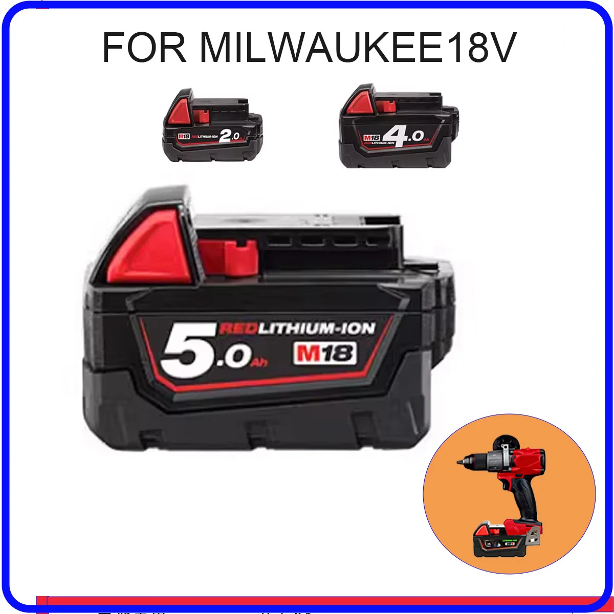 

18V 5Ah Lithium Battery Original battery Replacement for MilwaukeeM18 48-11-1850 48-11-1860 48-11-1840 48-11-1828 48-11-1820