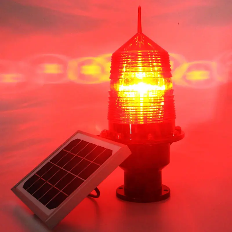 Solar LED Strobe Marine Buoy Lantern Photo Control Waterproof PC Beacon Flashing Warning Light For Ship Aircraft