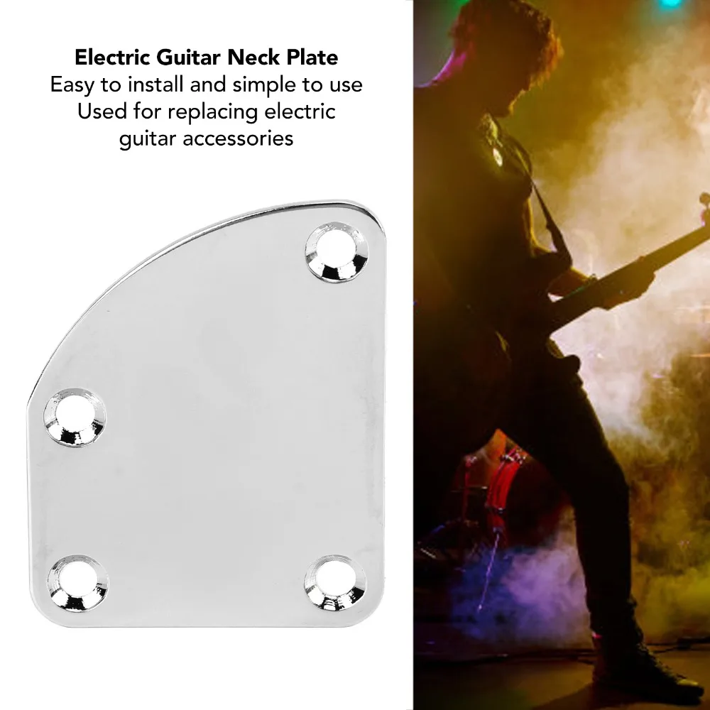 ​Curved Cutaway​ Electric Guitar Neck Plate​ ​Back Mounting ​Semi Round Joint​ ​Guitar Neck Plate​ ​Guitar Bass Parts​ ​4 Holes
