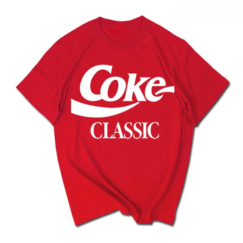 Hot Cola Retro Edition T-shirt Short Sleeve Retro European Streetwear Street Style Insulated Cotton for Both Men and Women