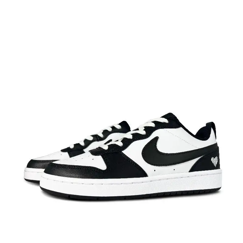 【Personalizar】Nike Court Borough Sapatos de skate femininos de cano baixo tênis brancos BQ5448-115