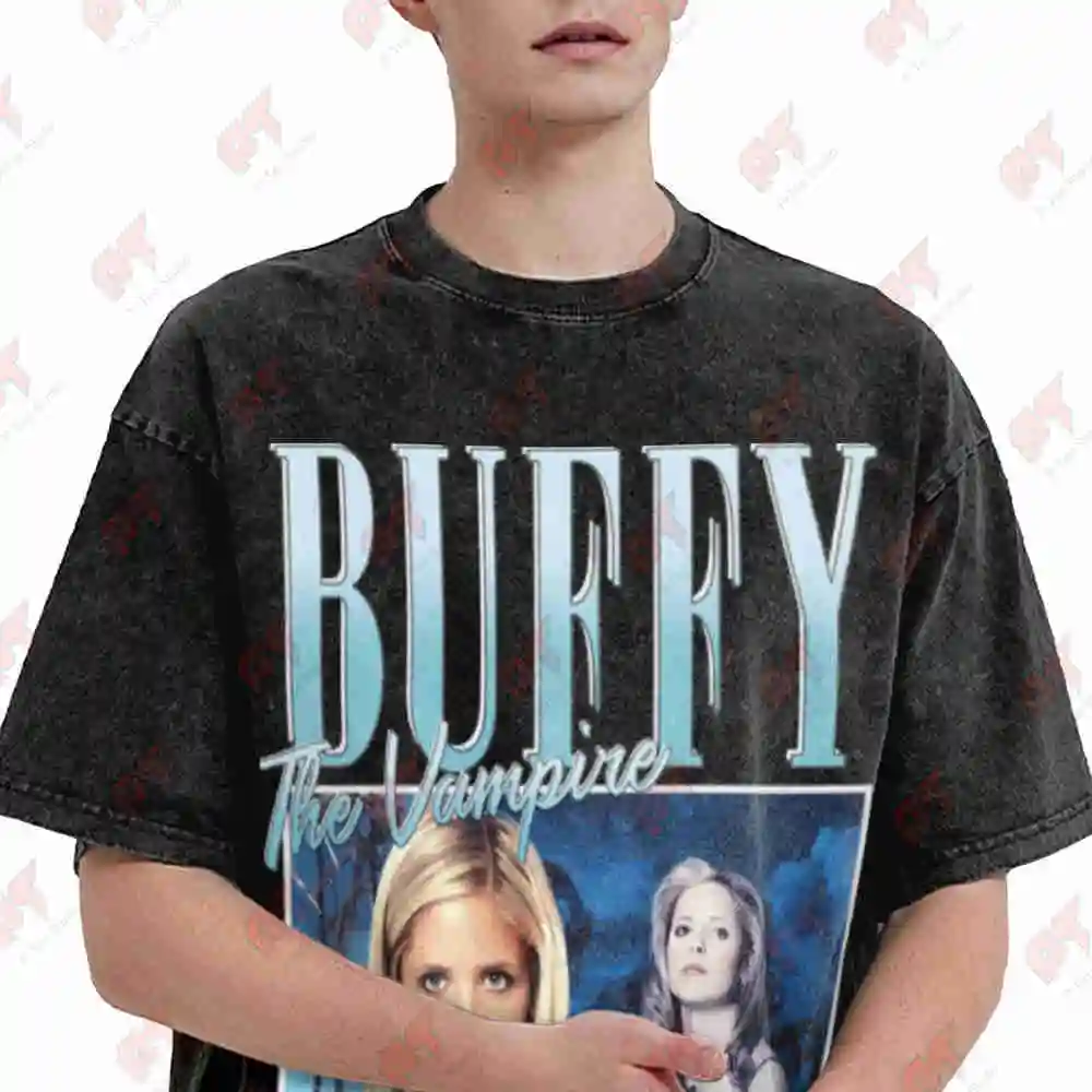 Buffy Vintage Washed Tee Pure Cotton T-Shirt