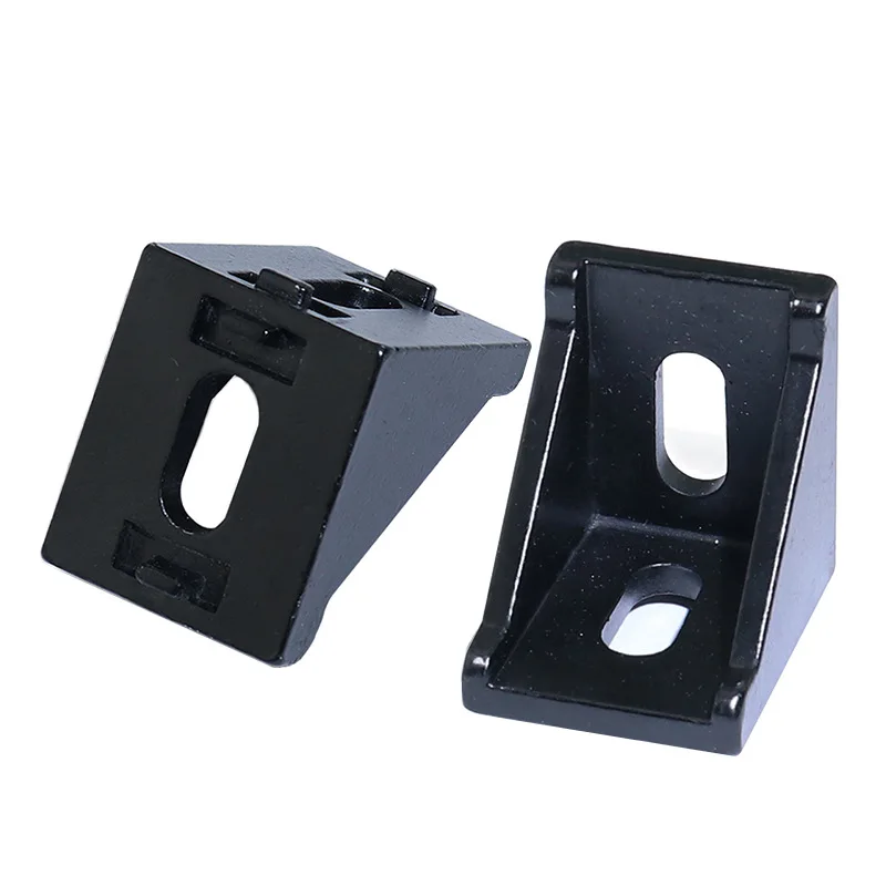 2020 2028  3030 3060 4040 black corner fitting angle aluminum L connector bracket fastener match use industrial aluminum profile