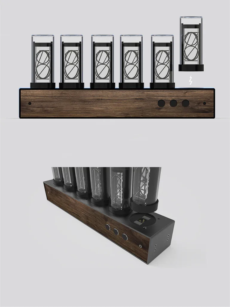 Table Desk Decor Tube Nixie Clock Creative Steampunk Modern Most Beautiful Exquisite Electronic Glow Nixie Tube Clock