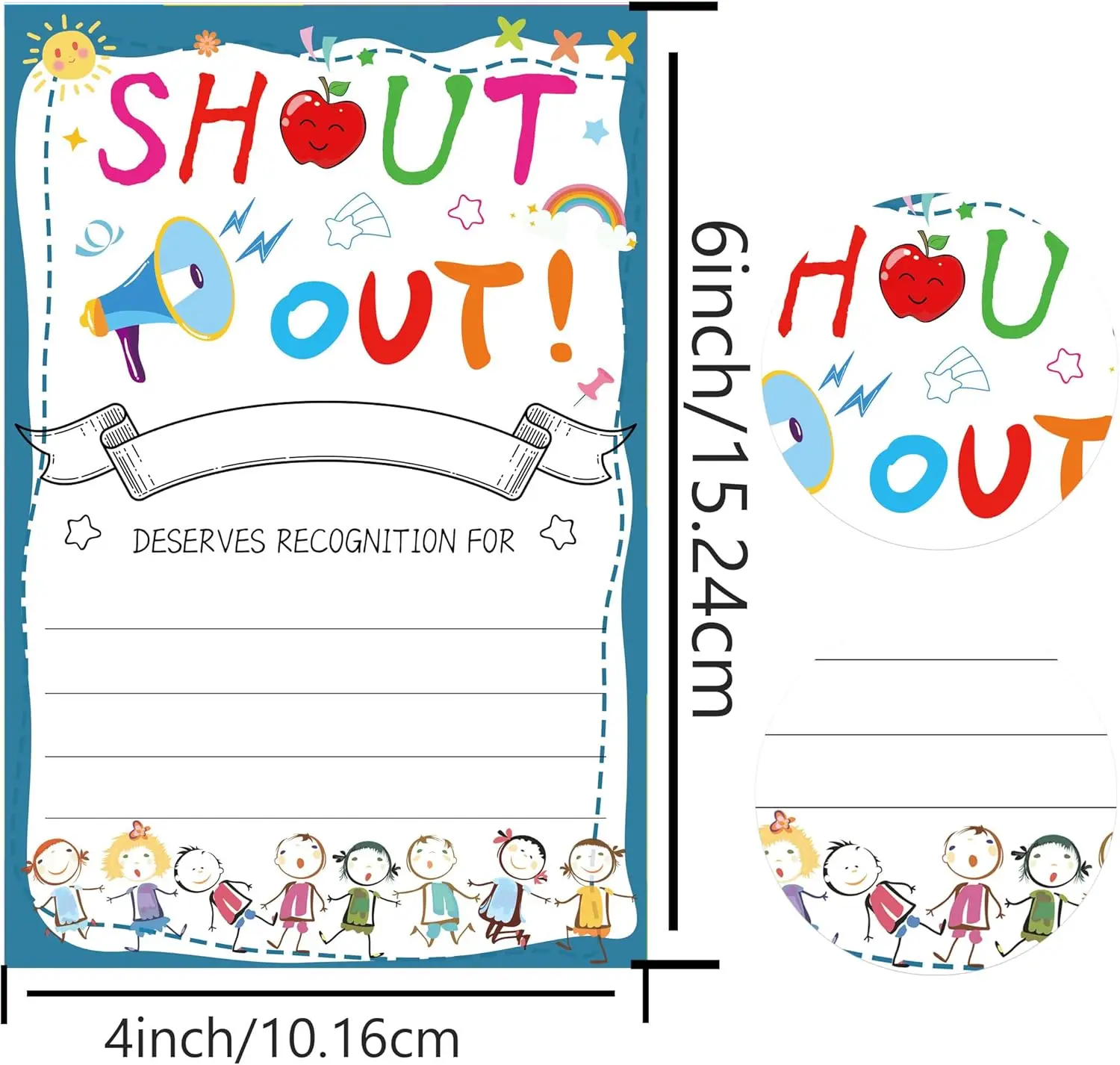 50PCS Positive Shout Out Cards Encouragement Cards 6x4inch Appreciation and Recognition Reward Cards For Public Service